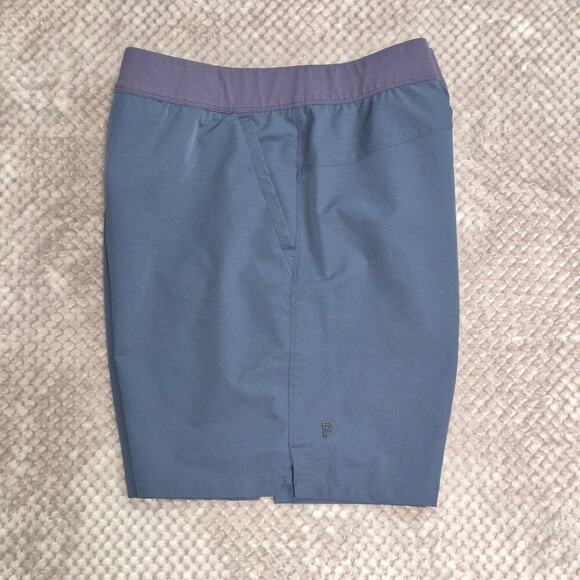 Public Rec Flex Shorts 38 Navy Blue Drawstring Athletic Zip Pocket Active Sporty - Picture 9 of 9